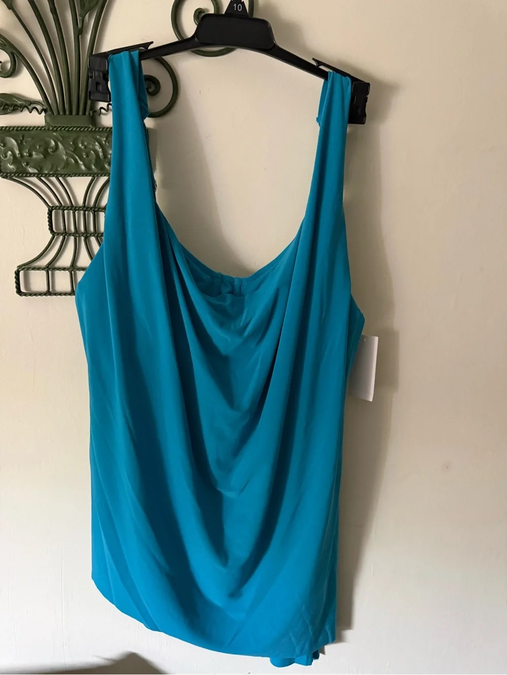 Magicsuit Winnie Cowl Neck Tankini Swimsuit Top - Turquoise - 10 NWT